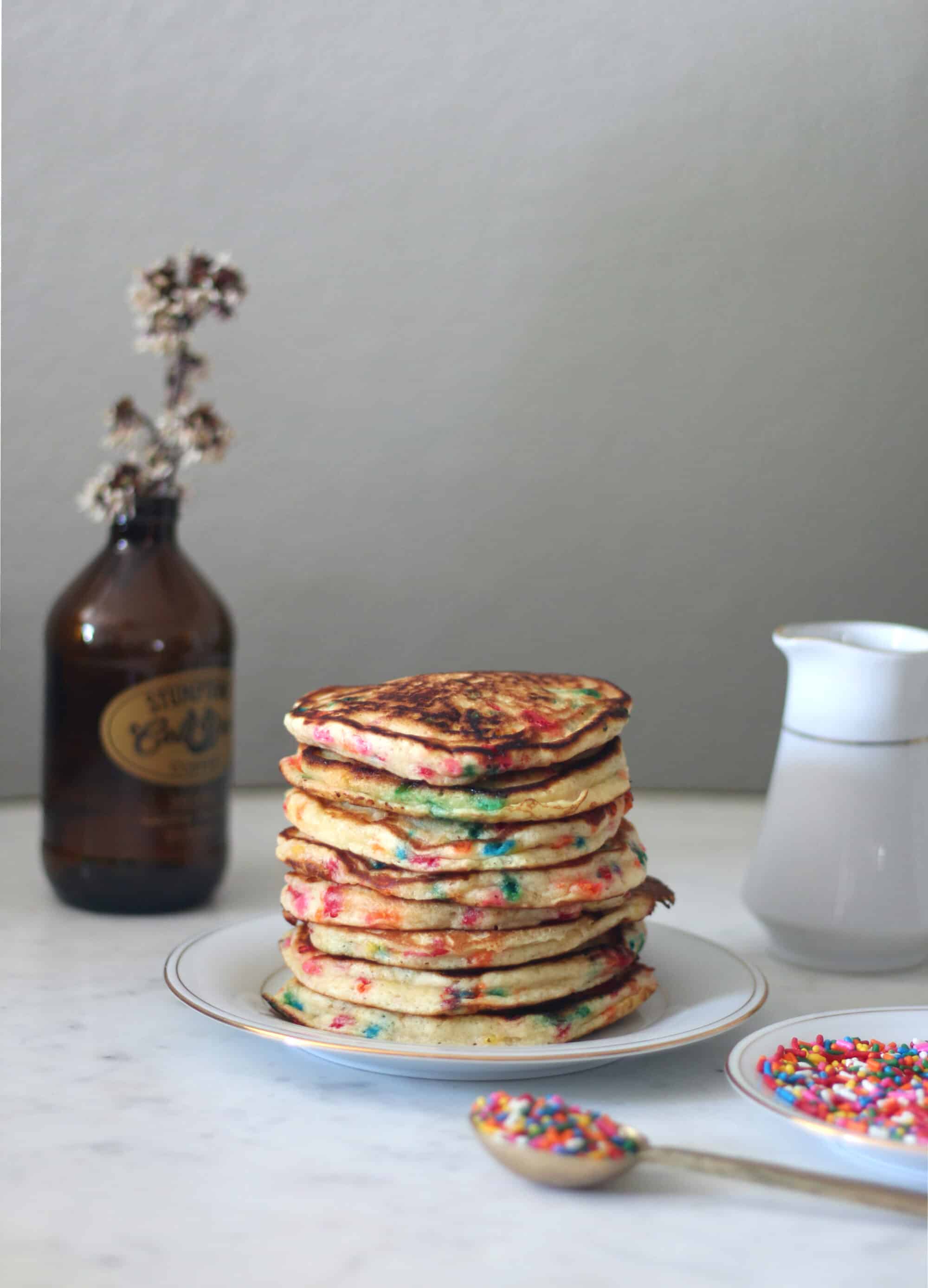 Birthday Cake Pancakes without Cake Mix