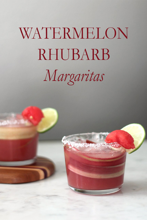 Watermelon Rhubarb Margaritas | Serendipity by Sara Lynn