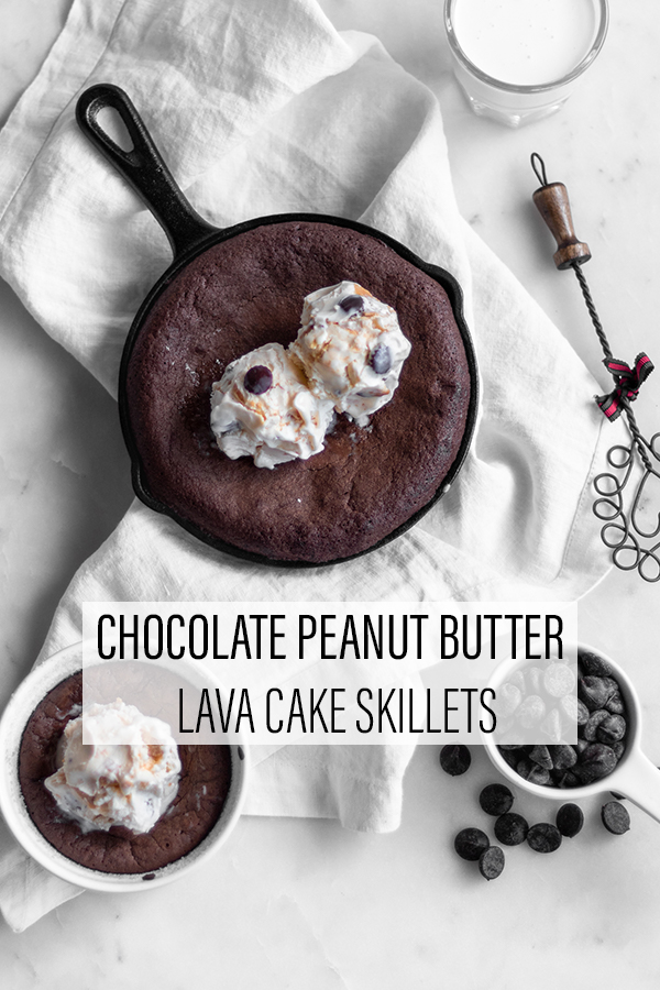 Chocolate Peanut Butter Lava Cake Skillets | Serendipity by Sara Lynn