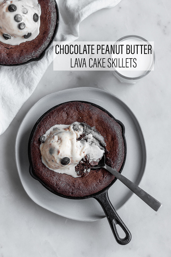 Chocolate & Peanut Butter Lava Cake Skillets | Serendipity by Sara Lynn