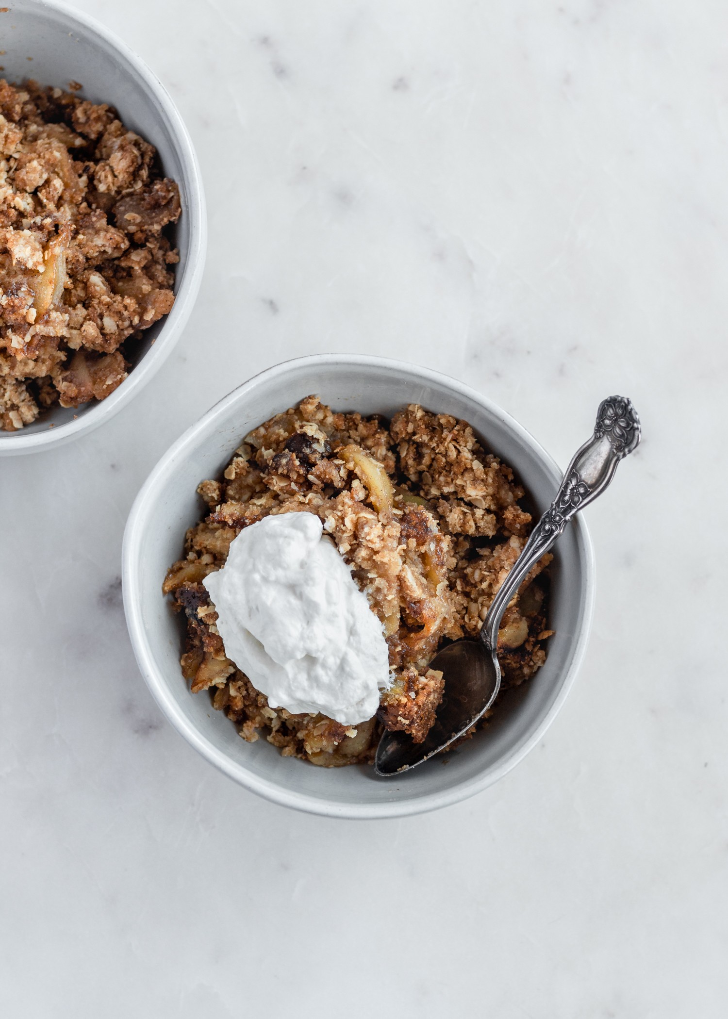 Gluten Free Apple Crisp with a nutty, oaty topping and Irish whiskey.