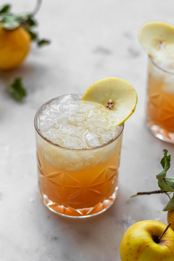 Apple Bourbon Cocktail with Ginger Beer, Lime, and Bitters | Serendipity by Sara Lynn