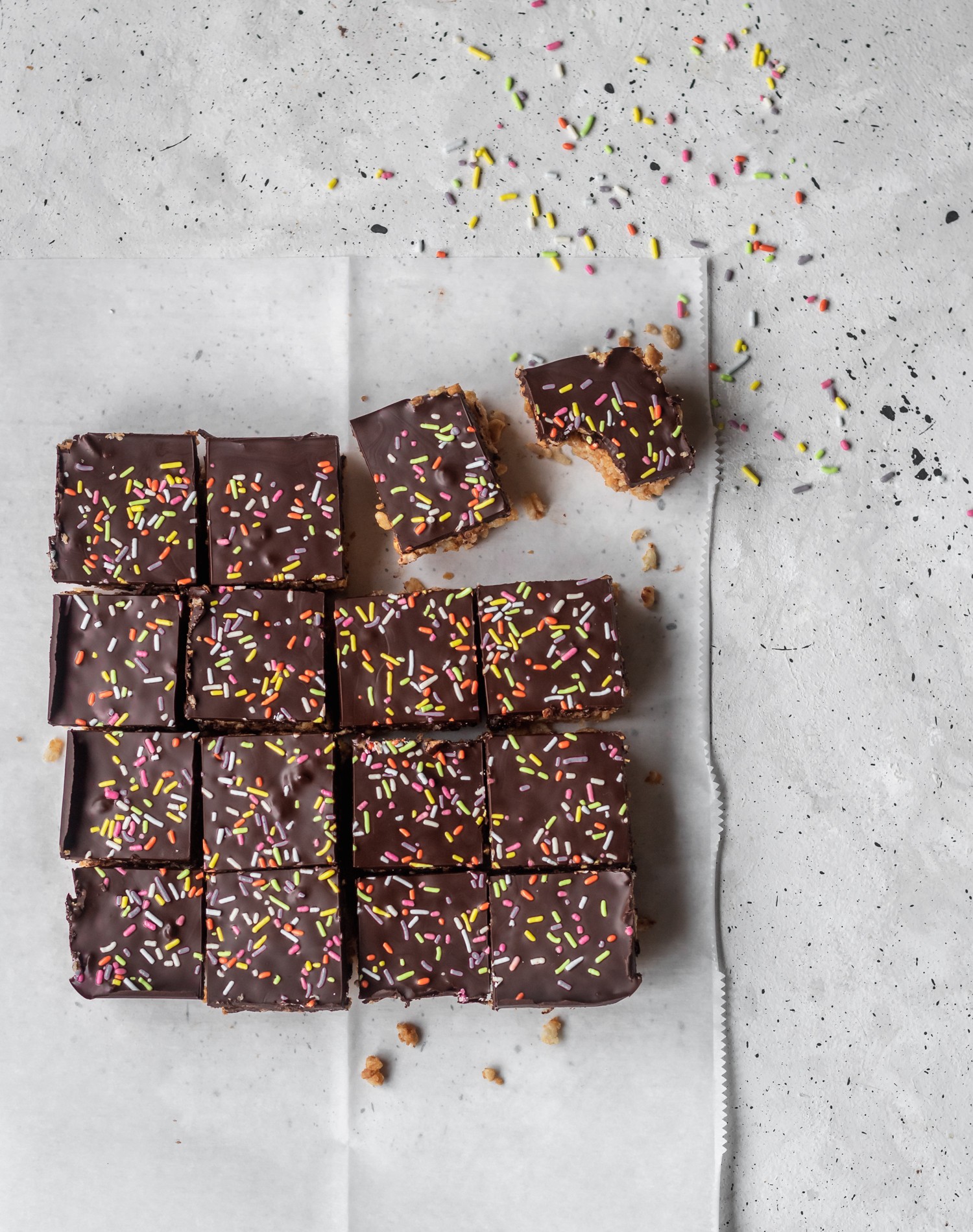 Crispy Chocolate Peanut Butter Bars. No-Bake, vegan, and full of wholesome ingredients!