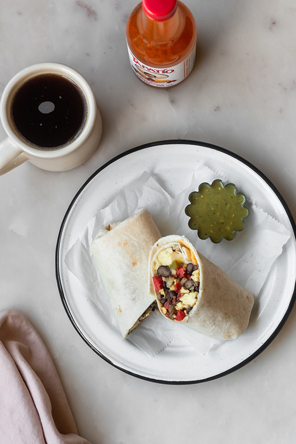 Healthy Make Ahead Breakfast Burritos with Eggs & Turkey Sausage