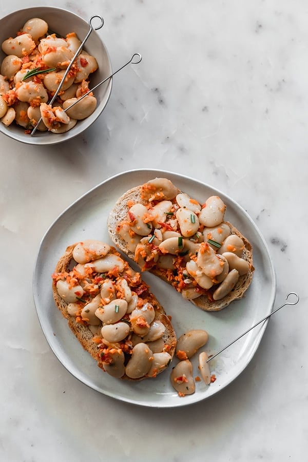 Marinated Butter Beans with Vegetables & Rosemary