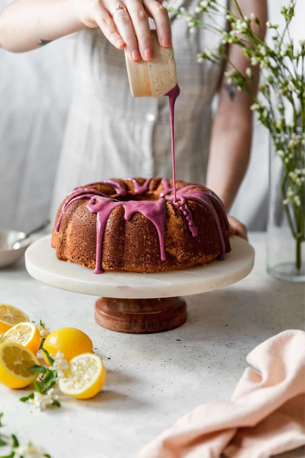 Sour Cream Lemon Pound Cake with Blackberry Glaze • Sunday Table