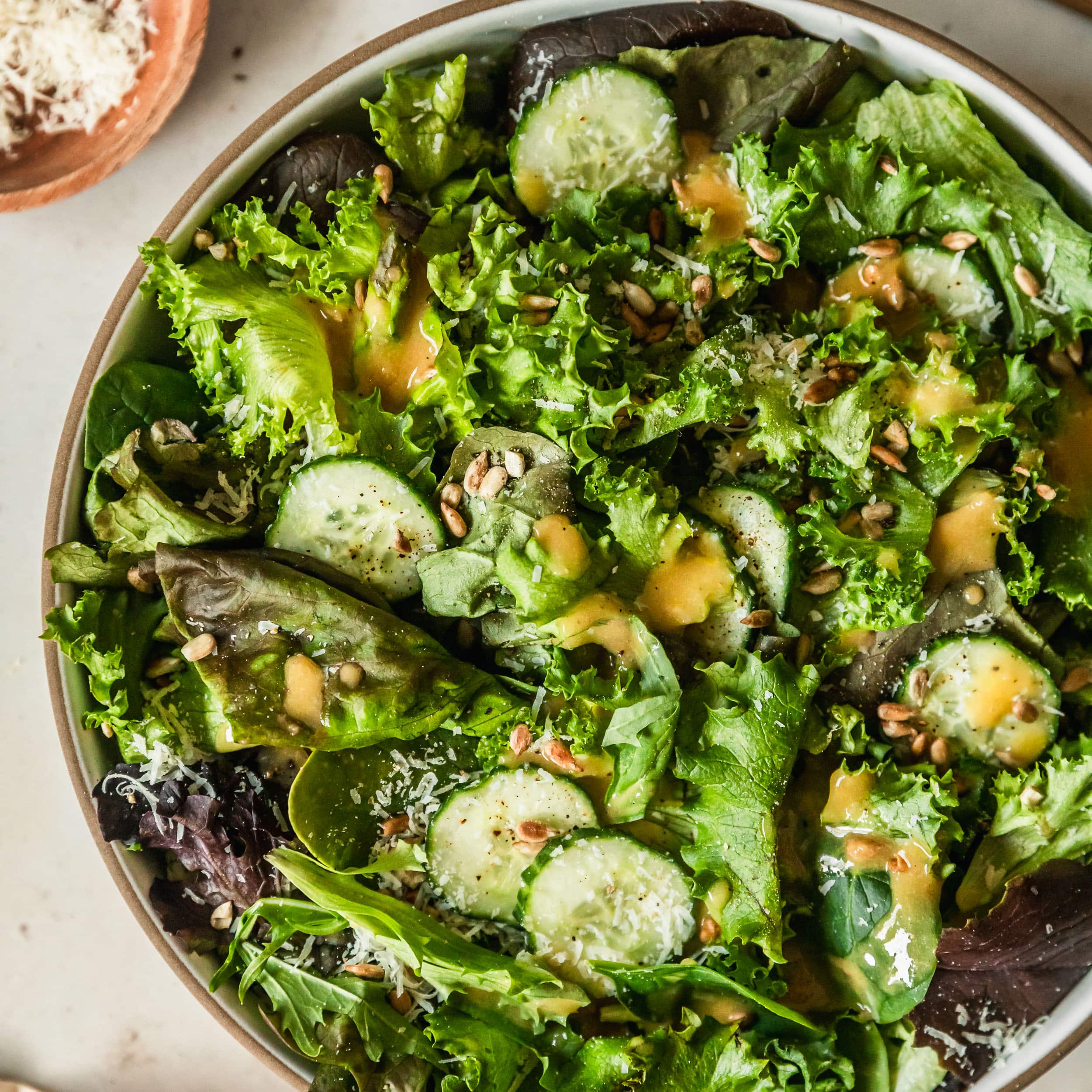 Simple Green Salad with Sherry Shallot Dressing