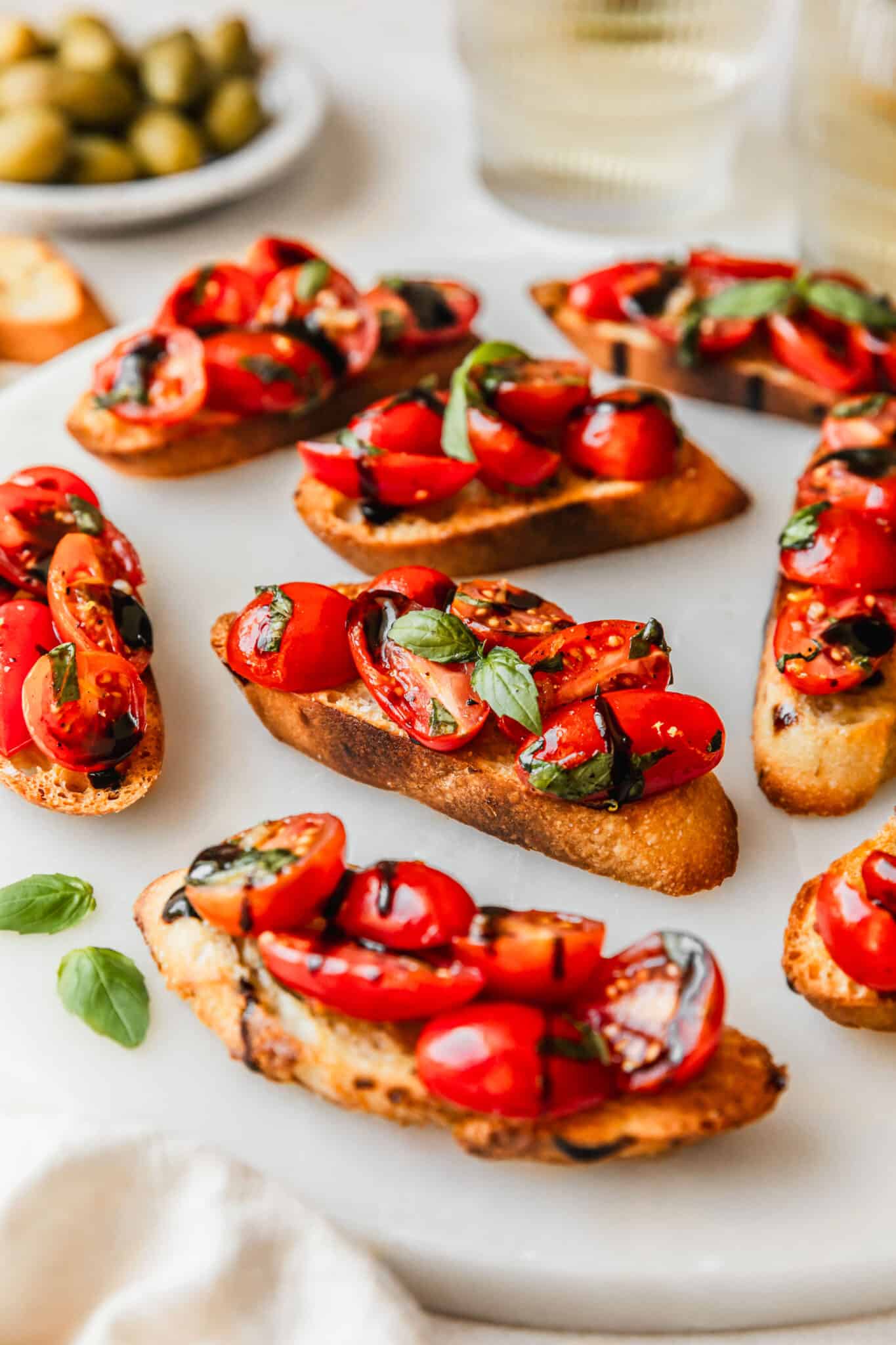 Gorgeous Tomato Bruschetta on Garlicky Crostini 