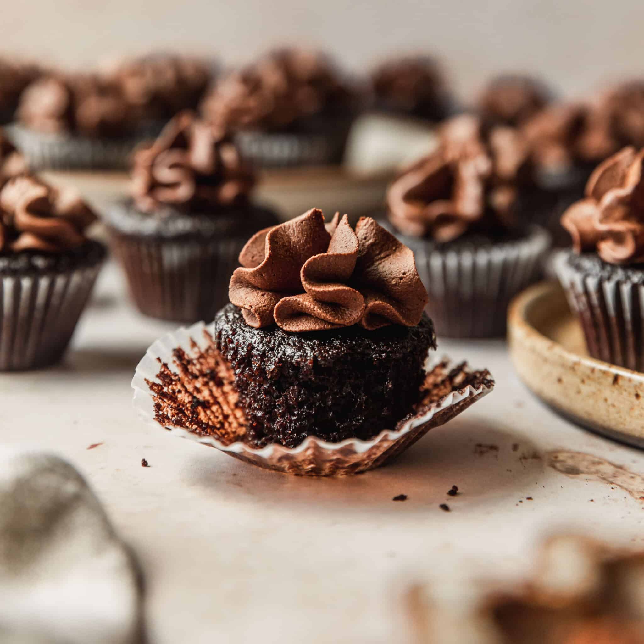 Chocolate Lover's Mini Chocolate Cupcakes • Sunday Table