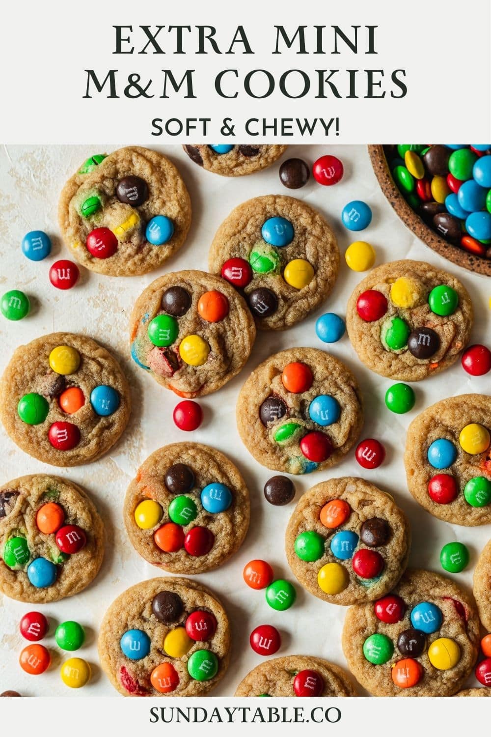 Extra Mini M&M Cookies • Sunday Table
