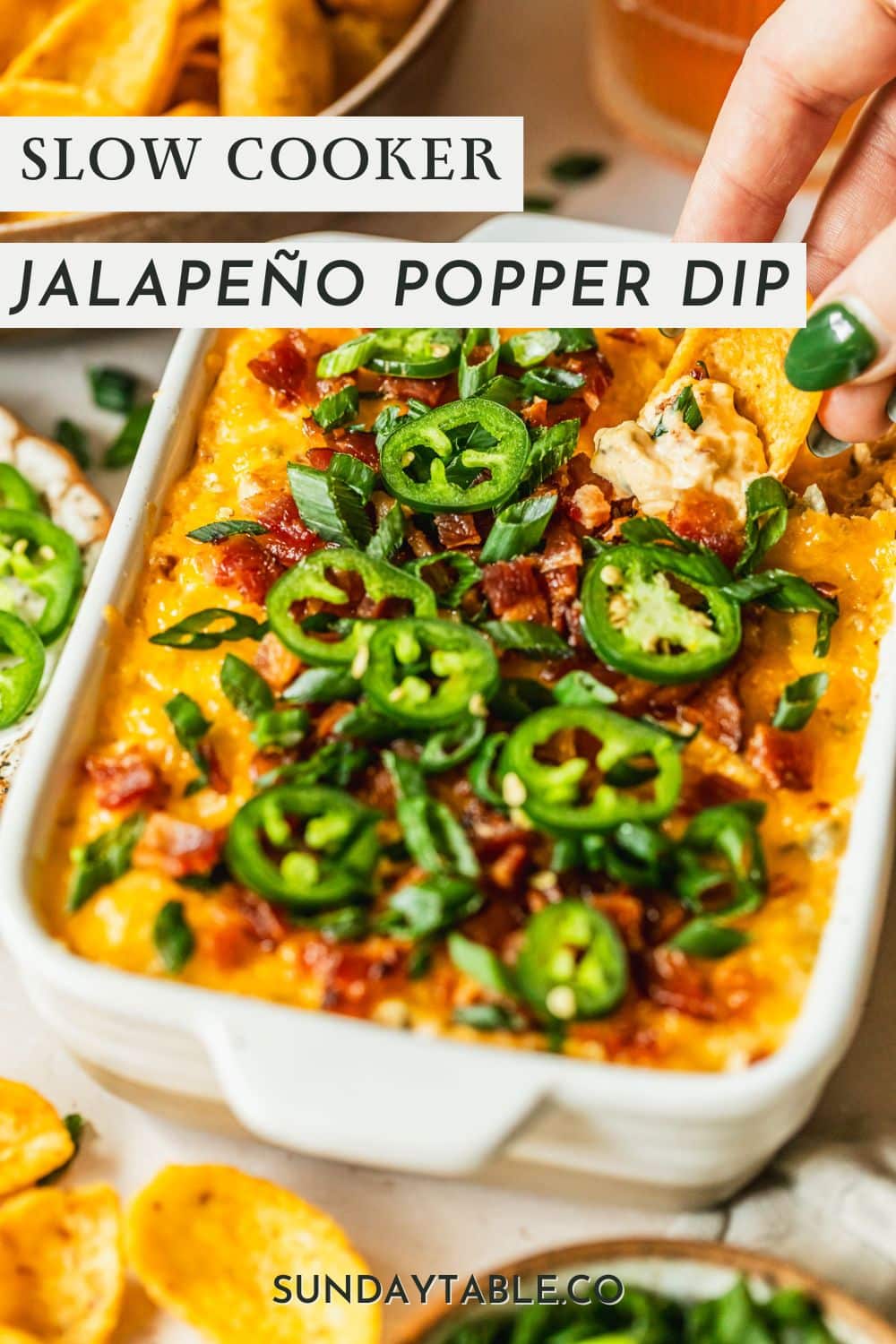 Slow Cooker Jalapeño Popper Dip with Bacon • Sunday Table
