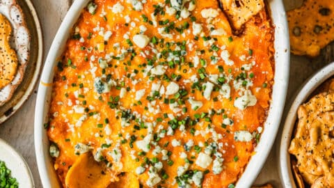 crockpot buffalo chicken dip with blue cheese dressing Crockpot Buffalo Chicken Dip