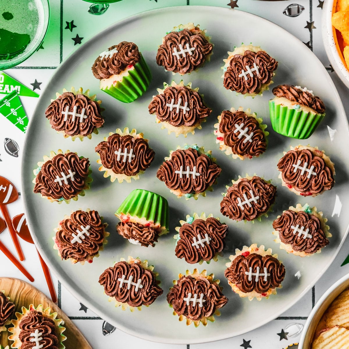 Easy Mini Football Cupcakes