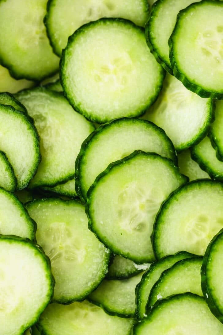 Cucumbers with salt.