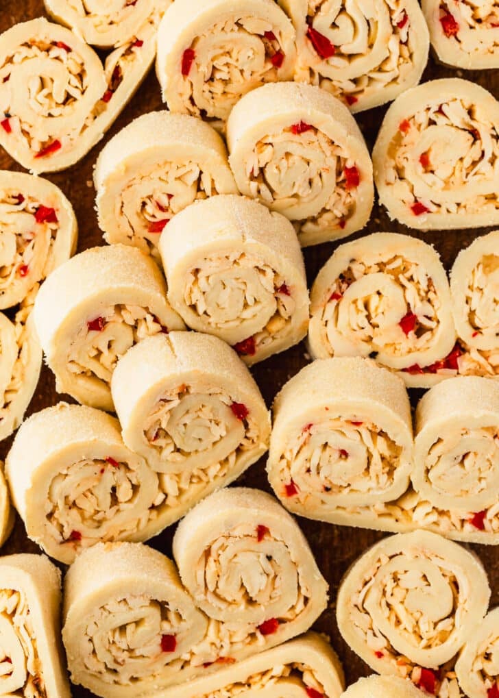 Sliced garlic cheddar vampire slayer palmiers.